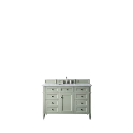 James Martin Vanities Brittany 48in Single Vanity, Sage Green w/ 3 CM Eternal Jasmine Pearl Quartz Top 650-V48-SGR-3EJP